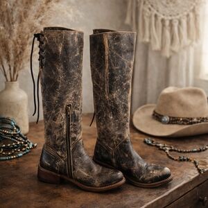 Bed Stu Manchester Tall Boots Size 7  Cobbler Series Distressed Leather EUC